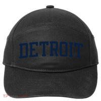Detroit Michigan Collegiate Style Varsity Block Letter 7-Panel Snapback Hat