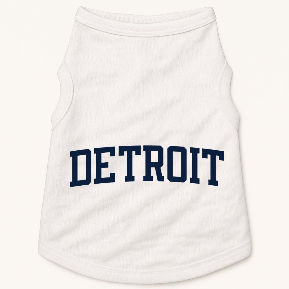Detroit Michigan Collegiate Style Varsity Block Letter Doggie Tank