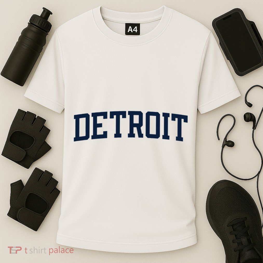 Detroit Michigan Collegiate Style Varsity Block Letter Performance Shirt