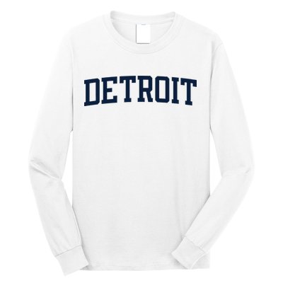 Detroit Michigan Collegiate Style Varsity Block Letter Long Sleeve Shirt
