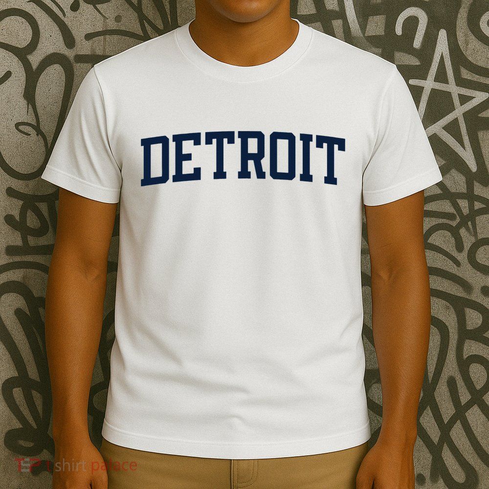 Detroit Michigan Collegiate Style Varsity Block Letter T-Shirt