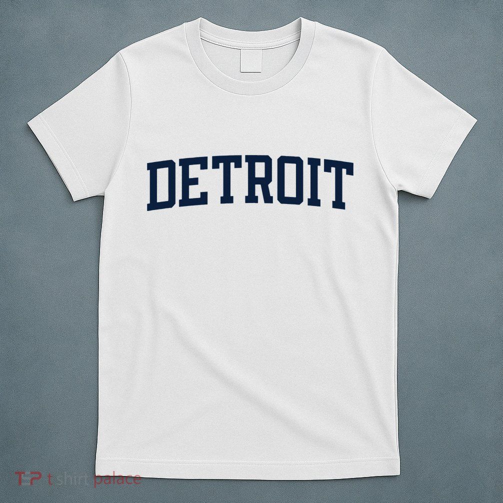 Detroit Michigan Collegiate Style Varsity Block Letter T-Shirt