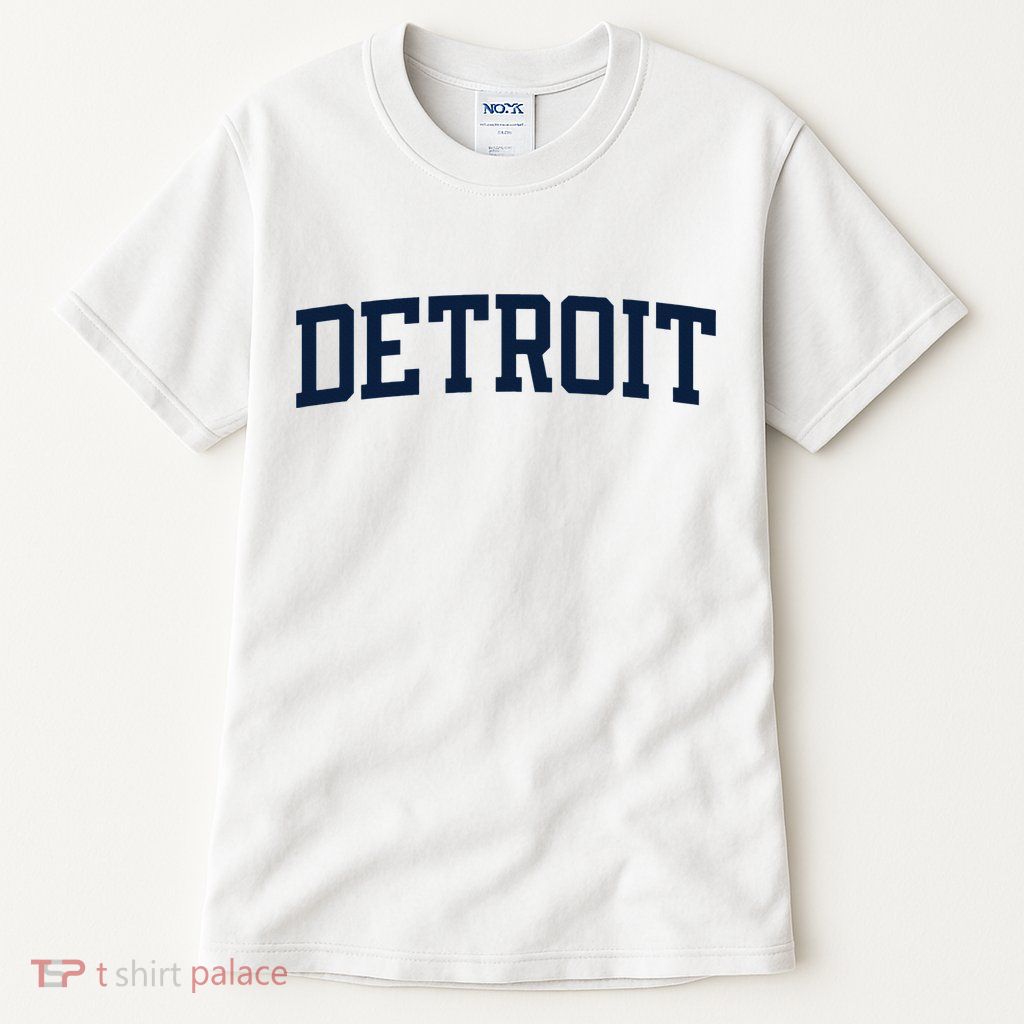 Detroit Michigan Collegiate Style Varsity Block Letter Tall T-Shirt