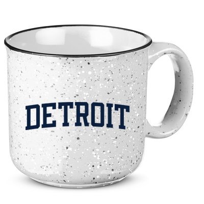 Detroit Michigan Collegiate Style Varsity Block Letter 15oz Campfire Ceramic Mug