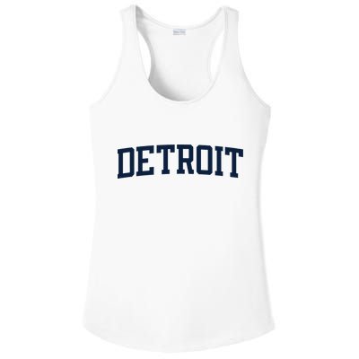 Detroit Michigan Collegiate Style Varsity Block Letter Ladies PosiCharge Competitor Racerback Tank