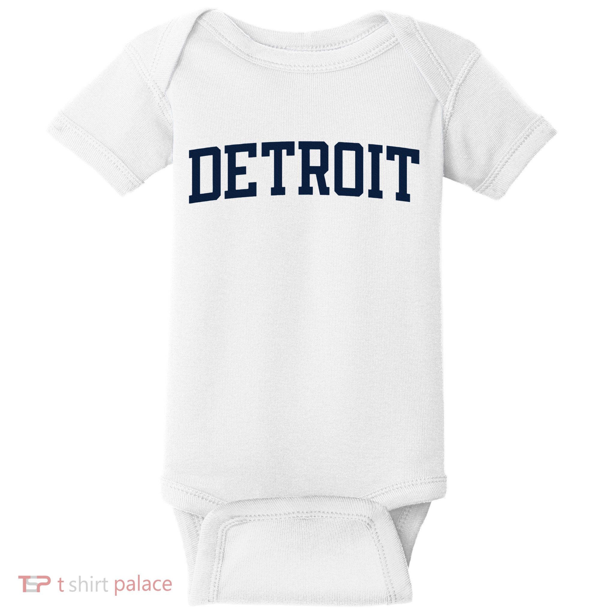 Detroit Michigan Collegiate Style Varsity Block Letter Baby Bodysuit