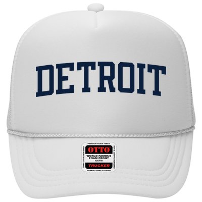 Detroit Michigan Collegiate Style Varsity Block Letter Trucker Hat
