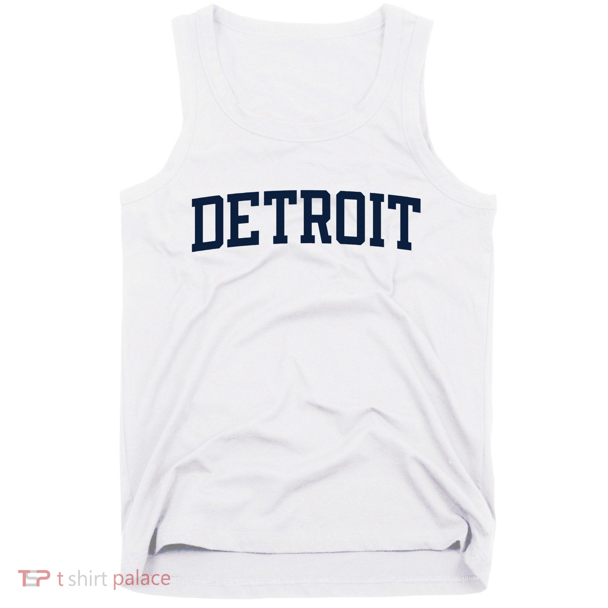 Detroit Michigan Collegiate Style Varsity Block Letter Tank Top
