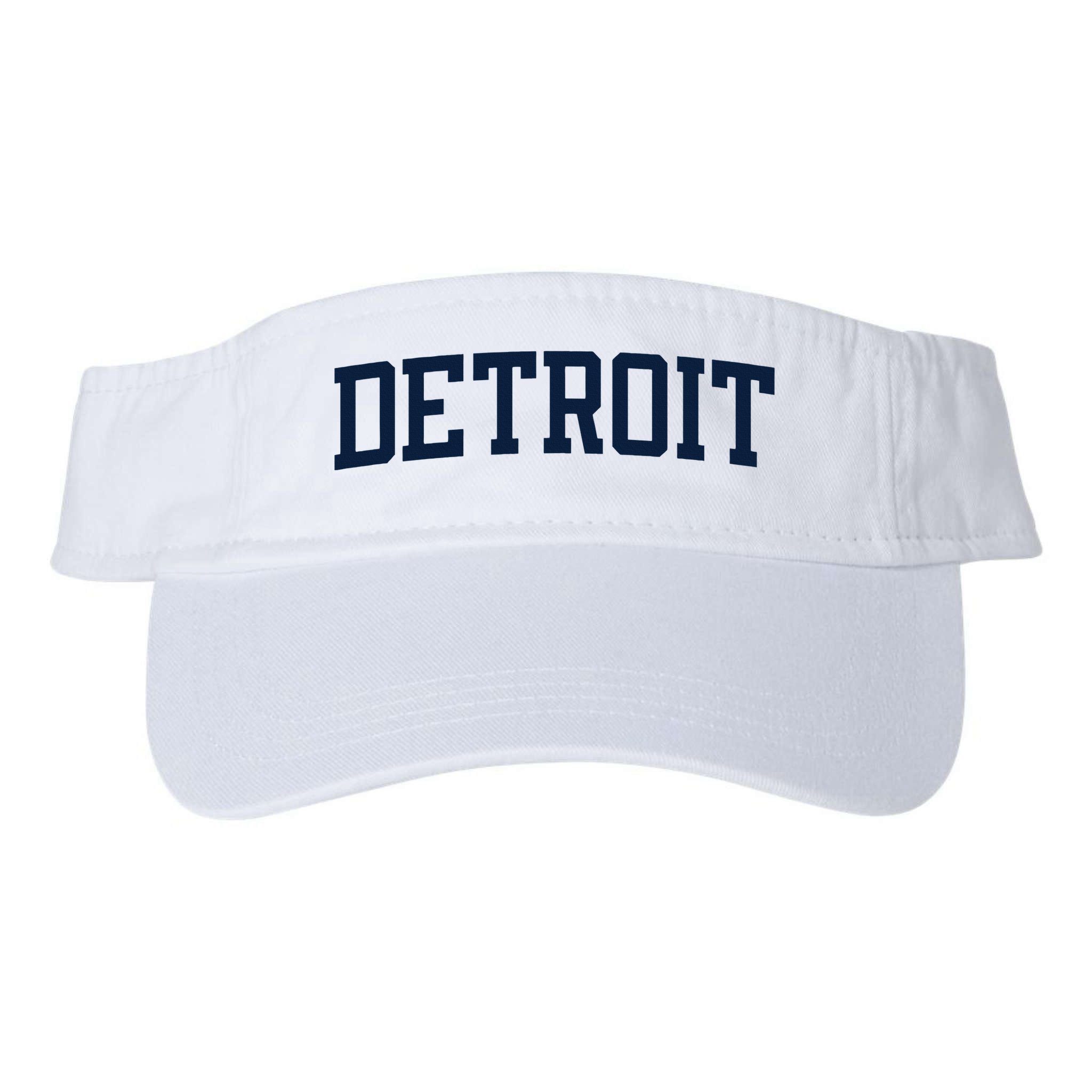 Detroit Michigan Collegiate Style Varsity Block Letter Visor