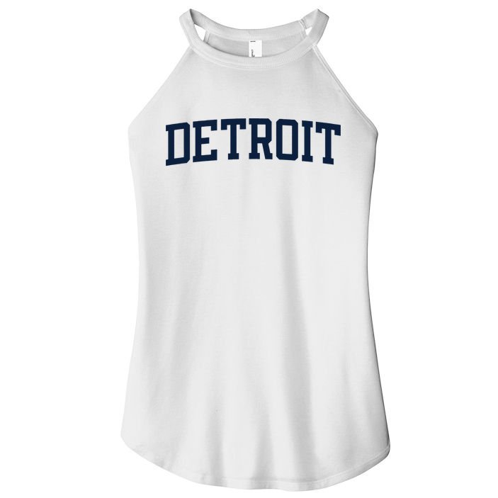 Detroit Michigan Collegiate Style Varsity Block Letter Women's Perfect Tri Rocker Tank