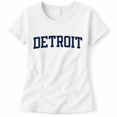 Detroit Michigan Collegiate Style Varsity Block Letter Womens T-Shirt