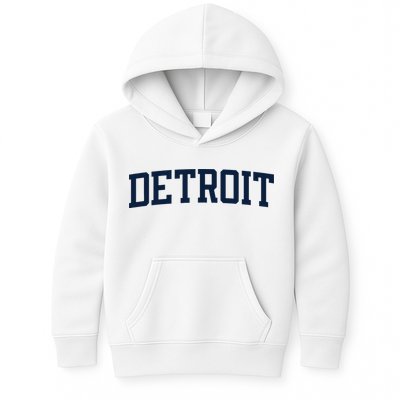 Detroit Michigan Collegiate Style Varsity Block Letter Kids Hoodie