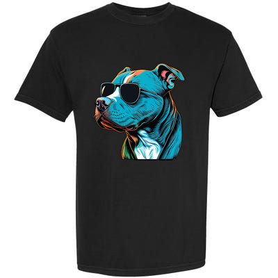 Dad Mom Cool Dog Sunglasses Pitbull Garment-Dyed Heavyweight T-Shirt