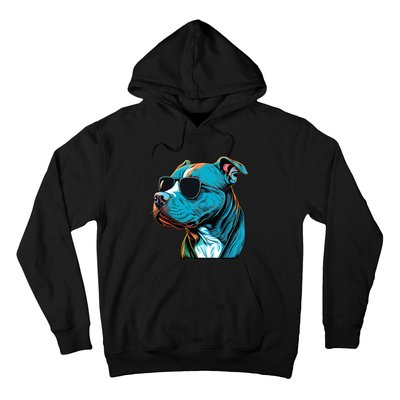 Dad Mom Cool Dog Sunglasses Pitbull Hoodie