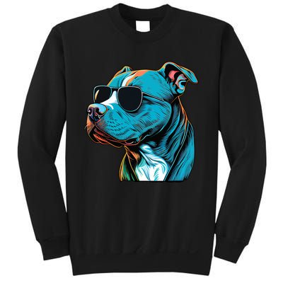 Dad Mom Cool Dog Sunglasses Pitbull Sweatshirt