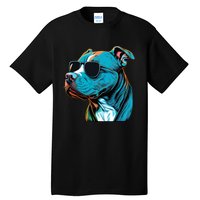 Dad Mom Cool Dog Sunglasses Pitbull Tall T-Shirt