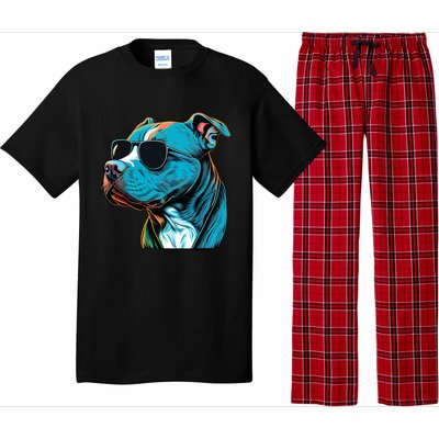 Dad Mom Cool Dog Sunglasses Pitbull Pajama Set