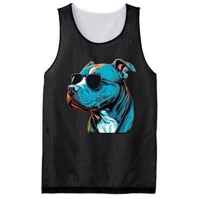 Dad Mom Cool Dog Sunglasses Pitbull Mesh Reversible Basketball Jersey Tank