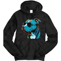 Dad Mom Cool Dog Sunglasses Pitbull Tie Dye Hoodie