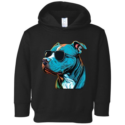 Dad Mom Cool Dog Sunglasses Pitbull Toddler Hoodie