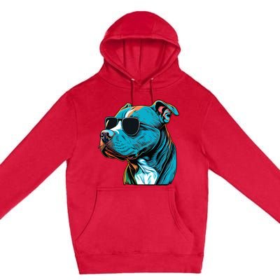 Dad Mom Cool Dog Sunglasses Pitbull Premium Pullover Hoodie