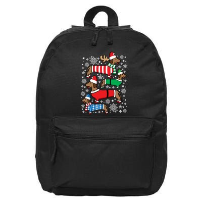 Dachshund Merry Christmas Weiner Ugly 16 in Basic Backpack