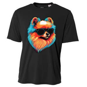 Dad Mom Cool Dog Sunglasses Pomeranian Cooling Performance Crew T-Shirt