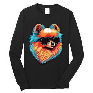 Dad Mom Cool Dog Sunglasses Pomeranian Long Sleeve Shirt