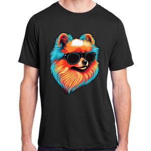 Dad Mom Cool Dog Sunglasses Pomeranian Adult ChromaSoft Performance T-Shirt