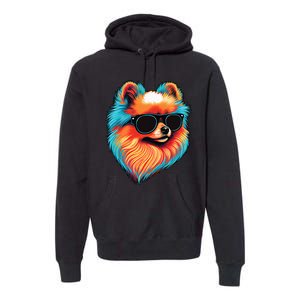 Dad Mom Cool Dog Sunglasses Pomeranian Premium Hoodie