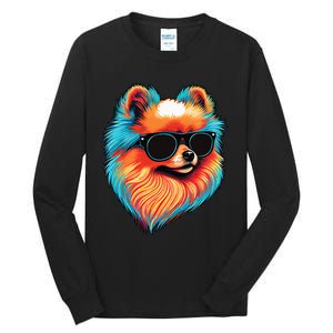 Dad Mom Cool Dog Sunglasses Pomeranian Tall Long Sleeve T-Shirt