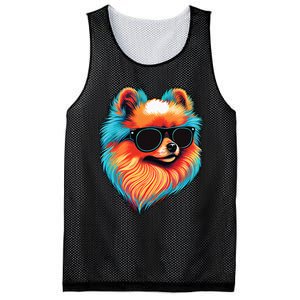 Dad Mom Cool Dog Sunglasses Pomeranian Mesh Reversible Basketball Jersey Tank