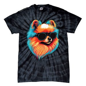 Dad Mom Cool Dog Sunglasses Pomeranian Tie-Dye T-Shirt