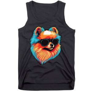 Dad Mom Cool Dog Sunglasses Pomeranian Tank Top