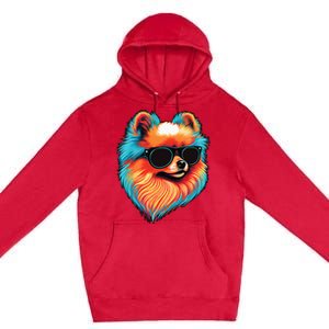 Dad Mom Cool Dog Sunglasses Pomeranian Premium Pullover Hoodie