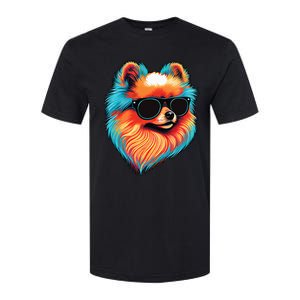 Dad Mom Cool Dog Sunglasses Pomeranian Softstyle CVC T-Shirt