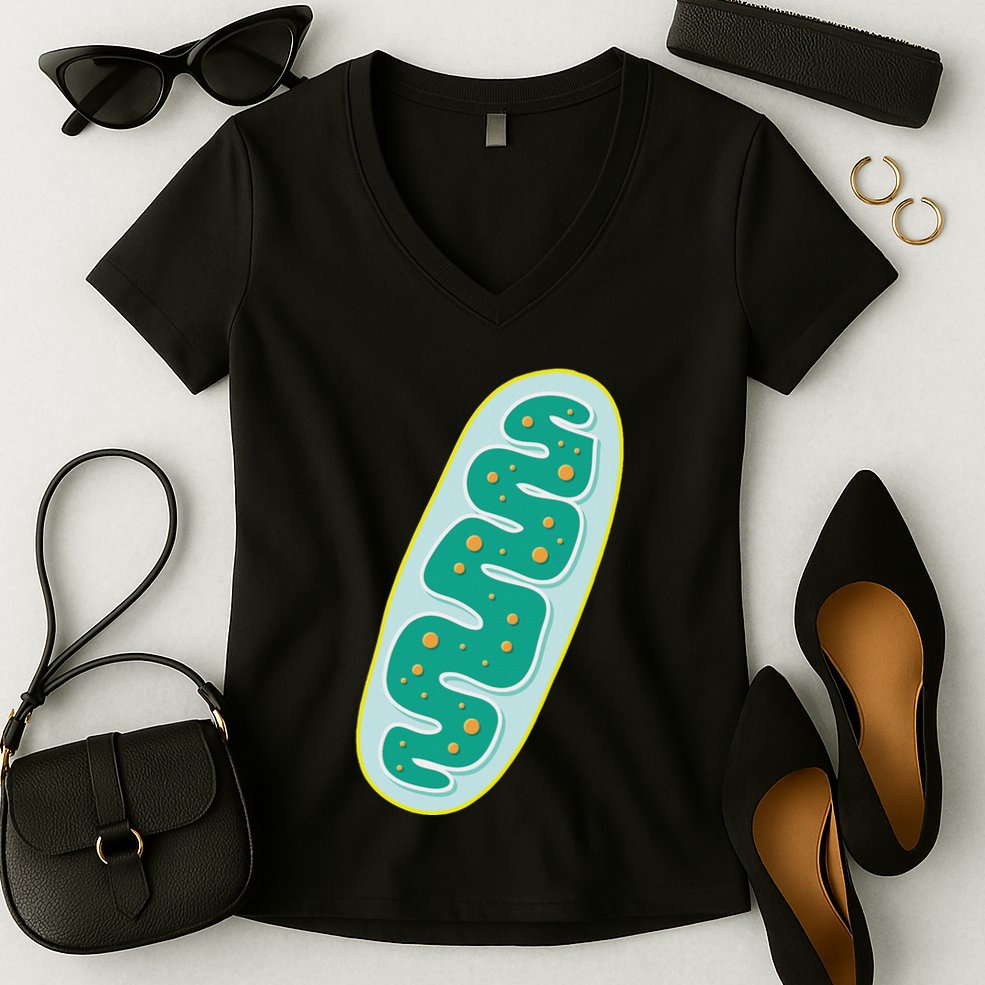 Diy Mitochondria Costume Funny Biology Teacher Women's V-Neck T-Shirt