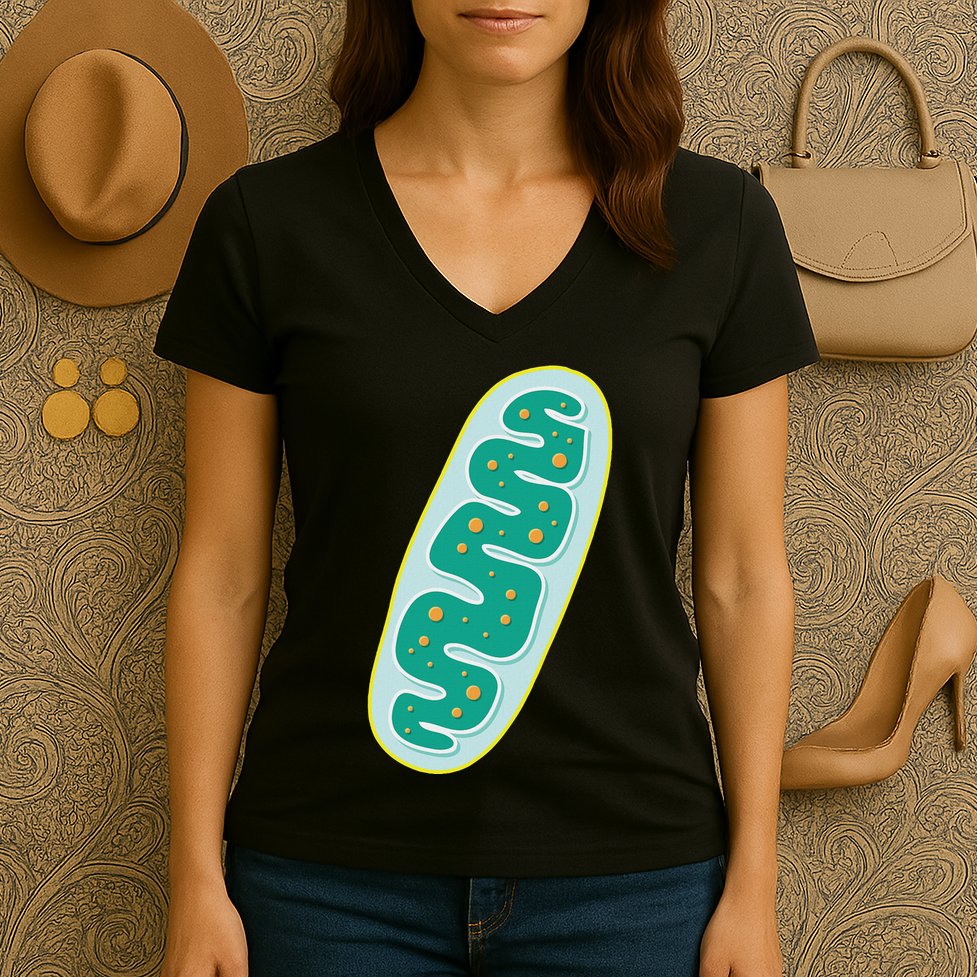 Diy Mitochondria Costume Funny Biology Teacher Women's V-Neck T-Shirt