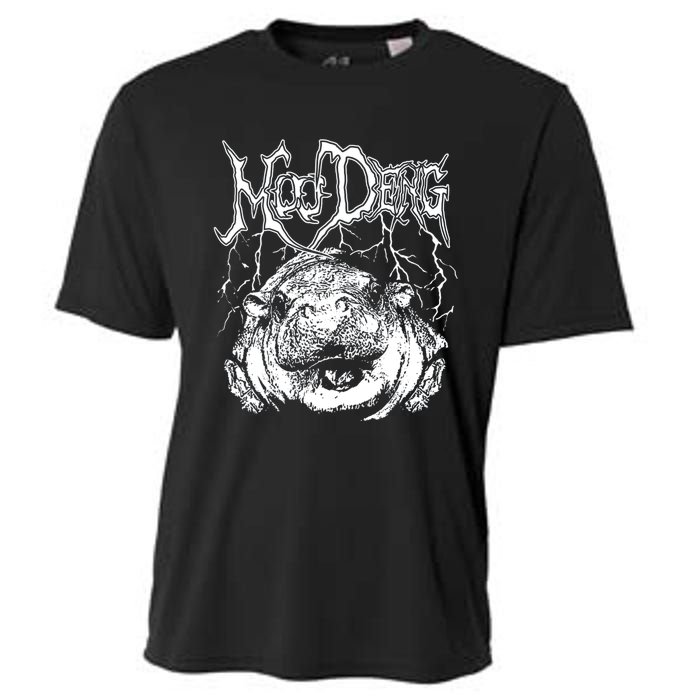 Death Metal Cute Baby Hippo Moo Deng Hippopotamus Cooling Performance Crew T-Shirt