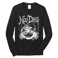 Death Metal Cute Baby Hippo Moo Deng Hippopotamus Long Sleeve Shirt