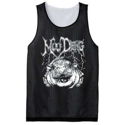 Death Metal Cute Baby Hippo Moo Deng Hippopotamus Mesh Reversible Basketball Jersey Tank