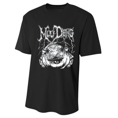 Death Metal Cute Baby Hippo Moo Deng Hippopotamus Performance Sprint T-Shirt