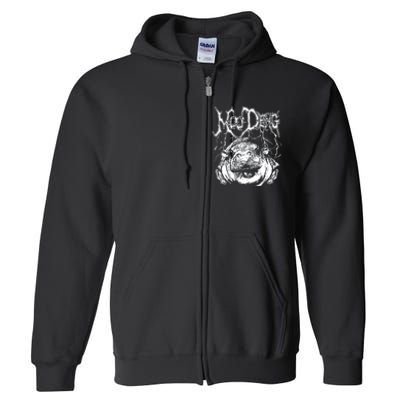 Death Metal Cute Baby Hippo Moo Deng Hippopotamus Full Zip Hoodie