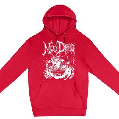 Death Metal Cute Baby Hippo Moo Deng Hippopotamus Premium Pullover Hoodie