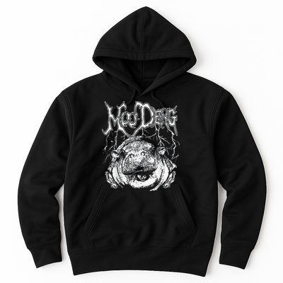 Death Metal Cute Baby Hippo Moo Deng Hippopotamus Hoodie