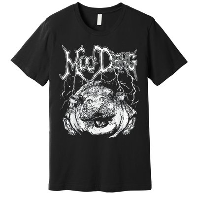 Death Metal Cute Baby Hippo Moo Deng Hippopotamus Premium T-Shirt