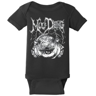 Death Metal Cute Baby Hippo Moo Deng Hippopotamus Baby Bodysuit