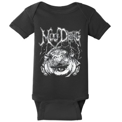 Death Metal Cute Baby Hippo Moo Deng Hippopotamus Baby Bodysuit