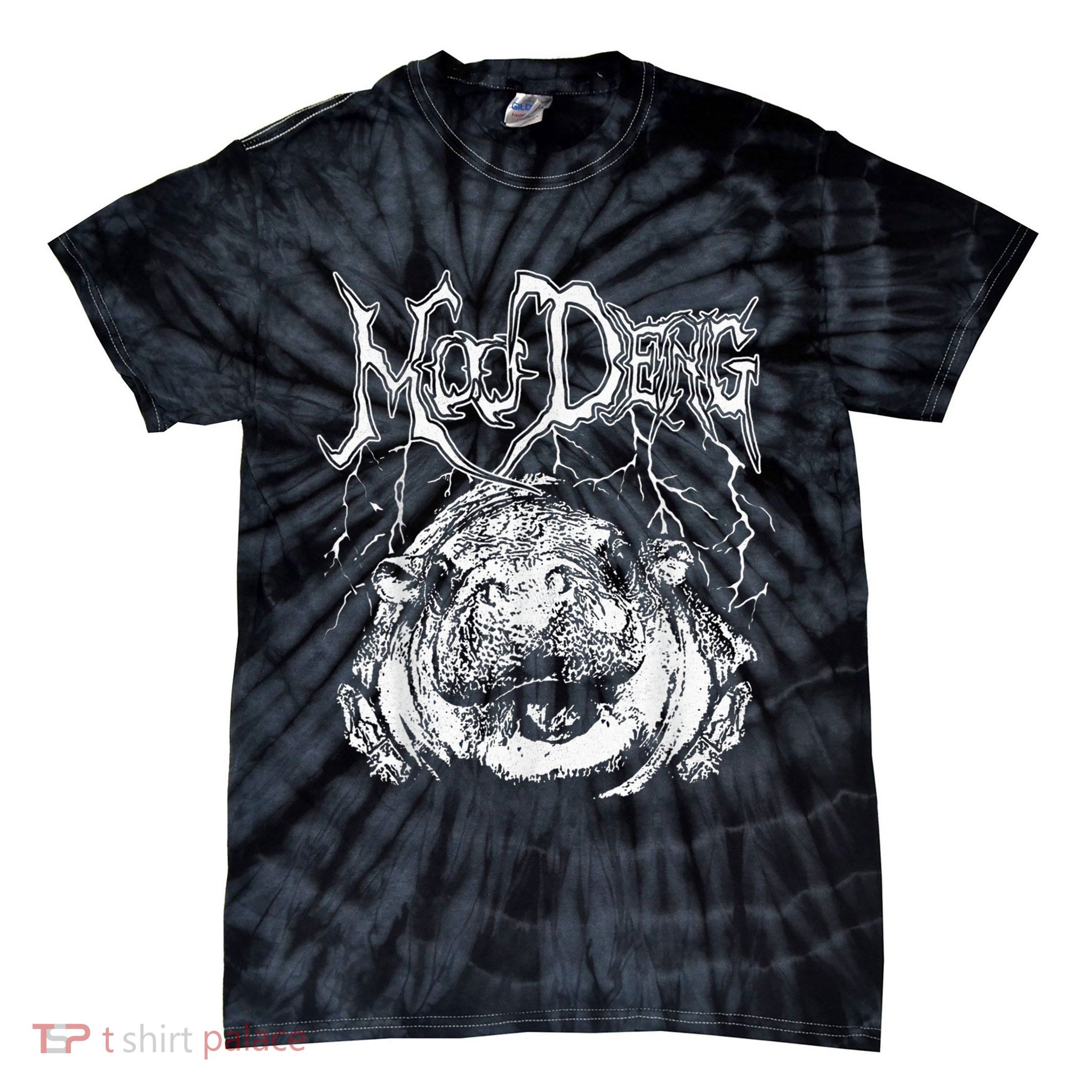 Death Metal Cute Baby Hippo Moo Deng Hippopotamus Tie-Dye T-Shirt