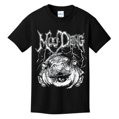 Death Metal Cute Baby Hippo Moo Deng Hippopotamus Kids T-Shirt